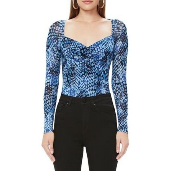 AFRM Thong Bodysuit The Romy Python Top Size S NWT - Picture 7 of 15